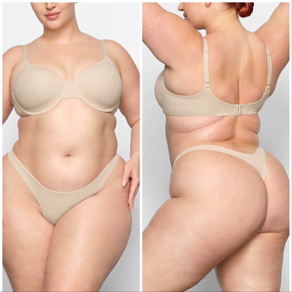 Skims Sand Fits Everybody T-shirt Demi Bra Sz 44B